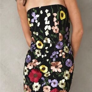 Adelyn Rae Black Floral Midi Dress